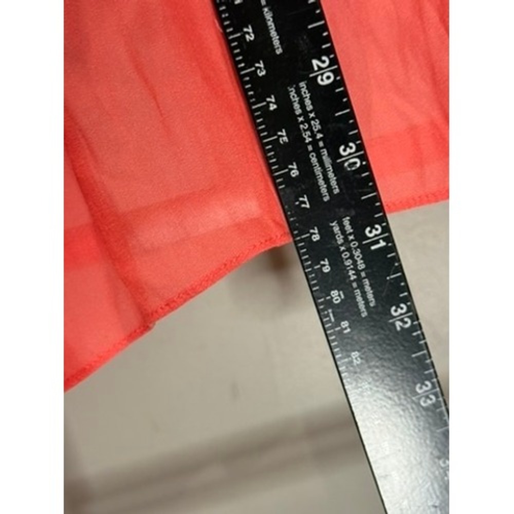 Soft Surroundings Coral Orange V-Neck Tunic Top Long Sleeve High Low Hem 12/14 - Picture 10 of 11